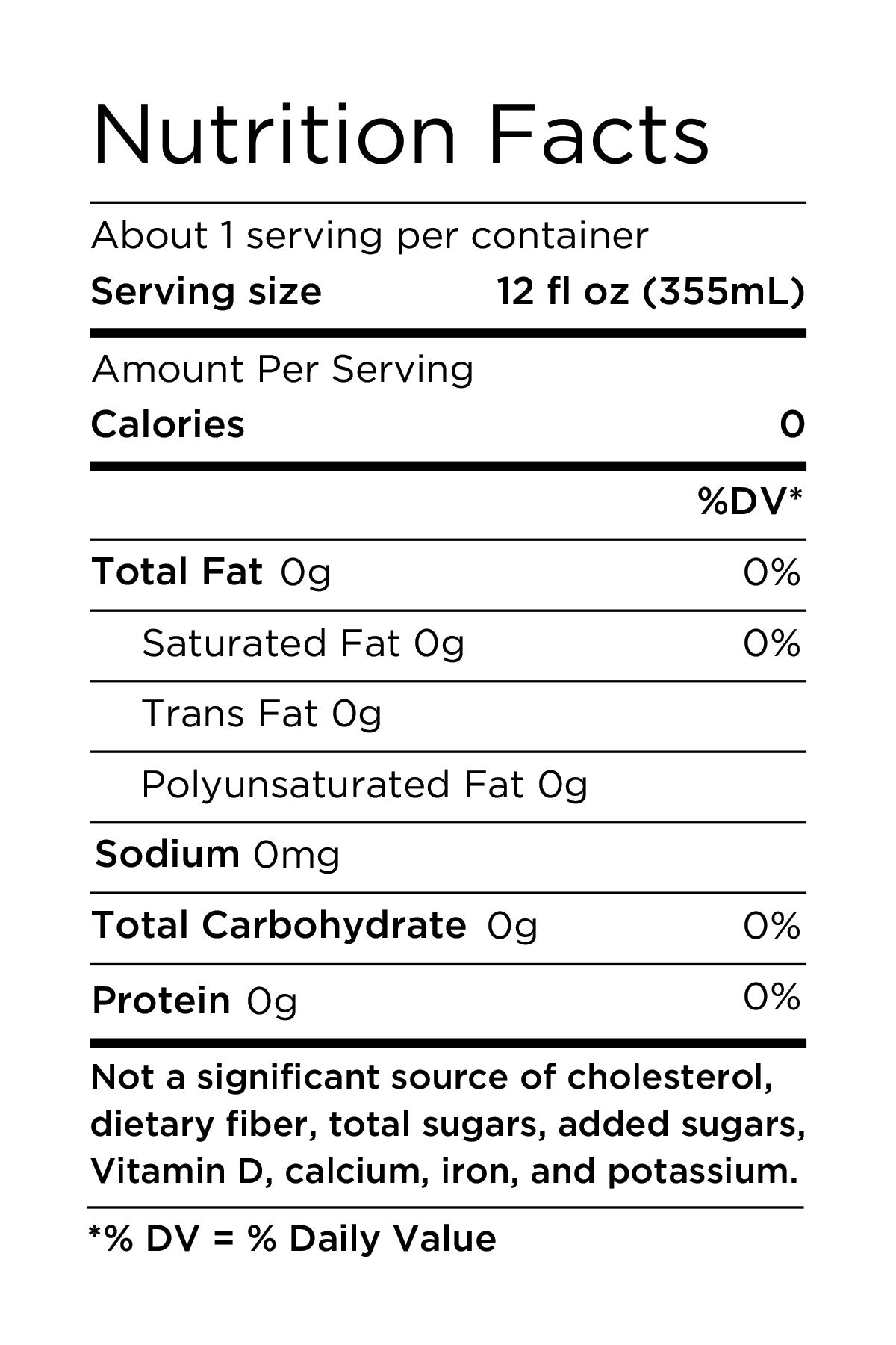 Nutrition Facts 12oz - KOPU Water